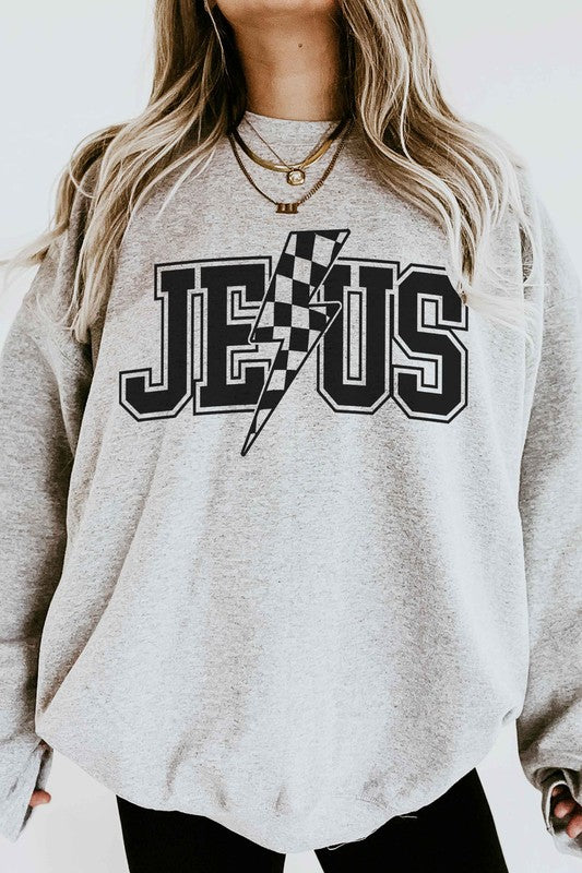 JESUS LIGHTNING GRAPHIC SWEATSHIRT