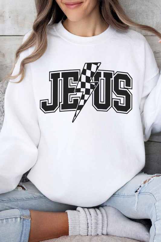 JESUS LIGHTNING GRAPHIC SWEATSHIRT