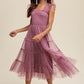 Smocked Ruffle Tiered Mesh Midi Maxi Dress