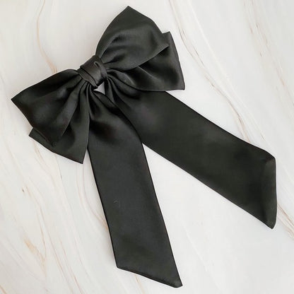 Doubled Satin Bow Hair Clip