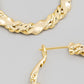 Fame Double Twist Chain Latch Hoop Earrings