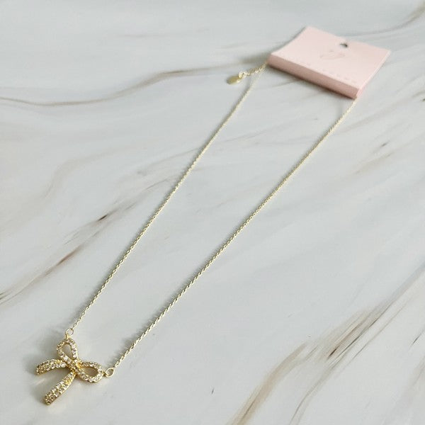 Simply Shine Bow Necklace