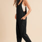 Side Pockets Pants Sleeveless V Neck Jumpsuit