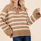 Stripe Pattern Knit Sweater