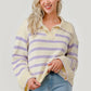 Stripe Pattern Knit Sweater