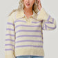 Stripe Pattern Knit Sweater