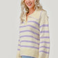 Stripe Pattern Knit Sweater