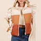 Color Block Ruffle Trim Puffer Vest