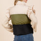 Color Block Ruffle Trim Puffer Vest