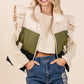 Color Block Ruffle Trim Puffer Vest