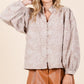 Plus Paisley Eyelet Laced Button-Up Blouse