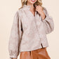 Plus Paisley Eyelet Laced Button-Up Blouse