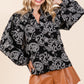 Plus Paisley Eyelet Laced Button-Up Blouse