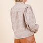 Plus Paisley Eyelet Laced Button-Up Blouse