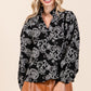 Plus Paisley Eyelet Laced Button-Up Blouse