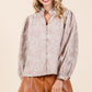 Plus Paisley Eyelet Laced Button-Up Blouse