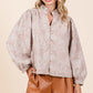 Paisley Eyelet Laced Button-Up Blouse