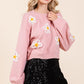 Floral Embroidered Knit Sweater