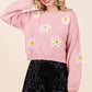 Floral Embroidered Knit Sweater