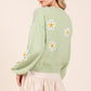 Floral Embroidered Knit Sweater