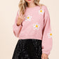 Floral Embroidered Knit Sweater