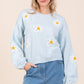 Floral Embroidered Knit Sweater