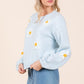 Plus Floral Embroidered Knit Sweater