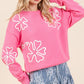 Plus Floral Embroidered Knit Sweater