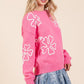 Plus Floral Embroidered Knit Sweater