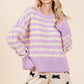 Plus Stripe Argyle Knit Sweater