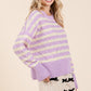 Plus Stripe Argyle Knit Sweater