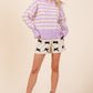 Plus Stripe Argyle Knit Sweater