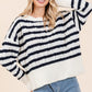 Plus Stripe Argyle Knit Sweater