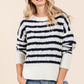 Plus Stripe Argyle Knit Sweater