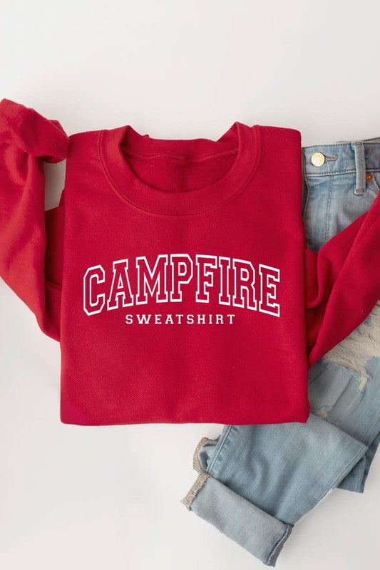 Campfire Sweatshirt Graphic Fleece Sweatshirts