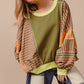 BiBi Color Block Striped Round Neck Sweatshirt