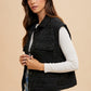 Annie Wear Texture Quilted Snap Down Vest Coat