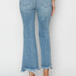 RISEN Full Size High Rise Frayed Hem Flare Jeans