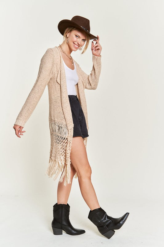 FRINGE KNIT CARDIGAN KRT1001