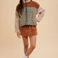 Annie Wear Plaid Zip Up Drop Shoulder Sherpa Jacket