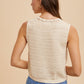 Annie Wear Crochet Trim Button Down Sweater Vest