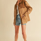 Aemi + Co Two Tone Button Up Shacket with Pockets