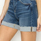 RISEN High Rise Cuffed Denim Shorts