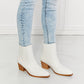 MMShoes Love the Journey Stacked Heel Chelsea Boot in White