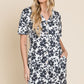 BOMBOM Floral Button Down Mini Dress