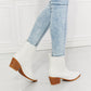 MMShoes Love the Journey Stacked Heel Chelsea Boot in White