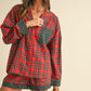 Annie Wear Contrast Plaid Long Sleeve Top and Shorts Set