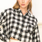 See Ya Plaid Print Button-Up Crop Top