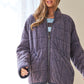 Washed Soft Comfy Quilting Zip Closure Jacket