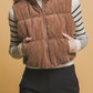 Love Tree Corduroy Zip Up Puffer Vest with Pockets